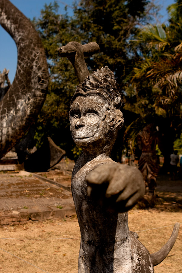Monkey statue at Buddha Park