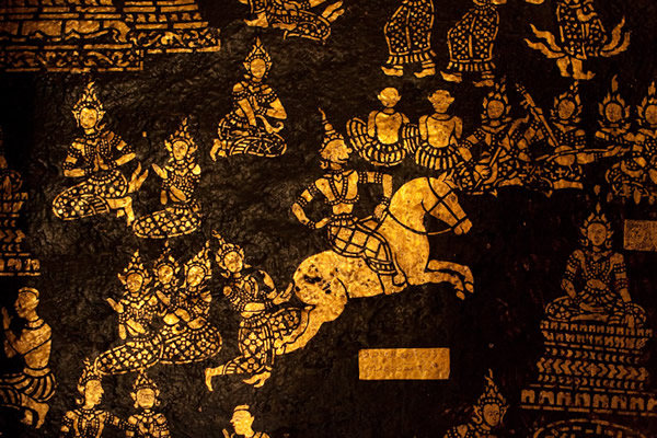 Gold paintings at Wat Xieng Thong