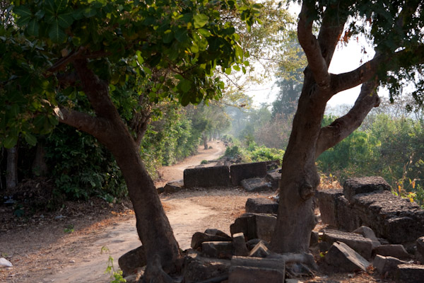 Path we biked along on Angkor Thom City wall