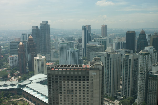 Skyline seen from the sky bridge, Petronas Towers