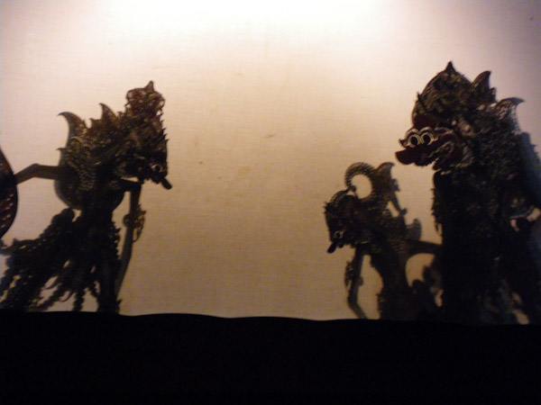 Front view- puppets seen through the screen