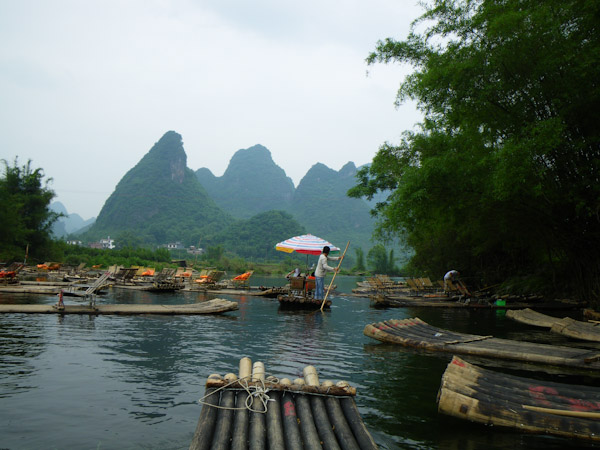 Rafting down the Yulong River