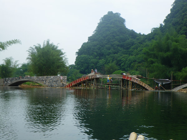 Bridge being constructed on the Yulong River