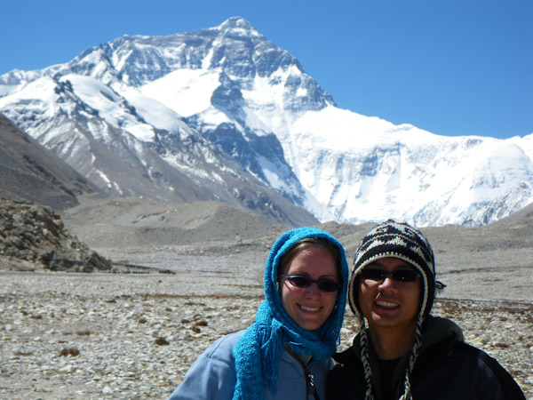 Heidi and George at Mt. Everest (Mt. Qomolangma), Tibet