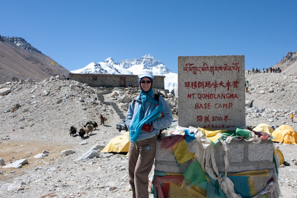 Heidi at Everest Base Camp, Tibet