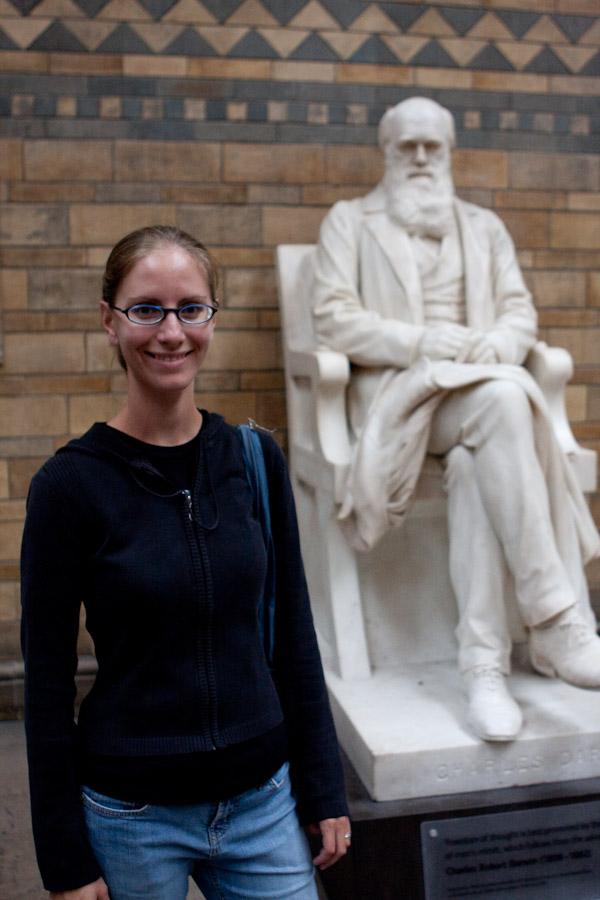 Heidi with Darwin, Natural History Museum, London