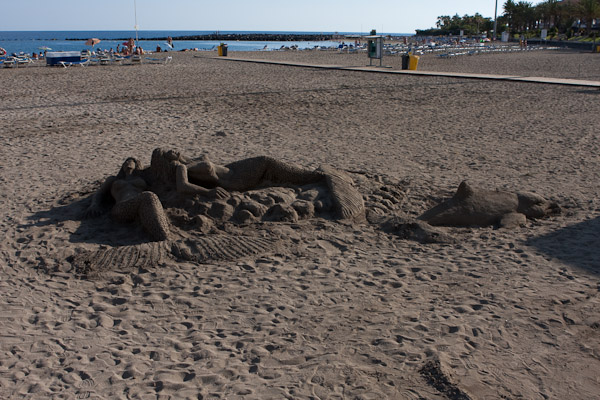 Sand mermaids on the beach, Tenerife Island