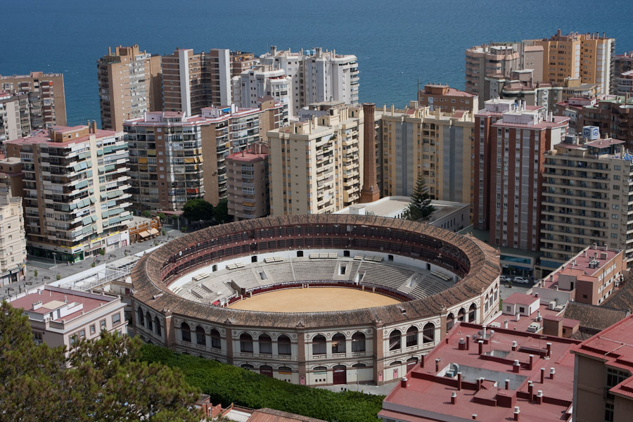 Looking Down at a Bull Fighting Ring