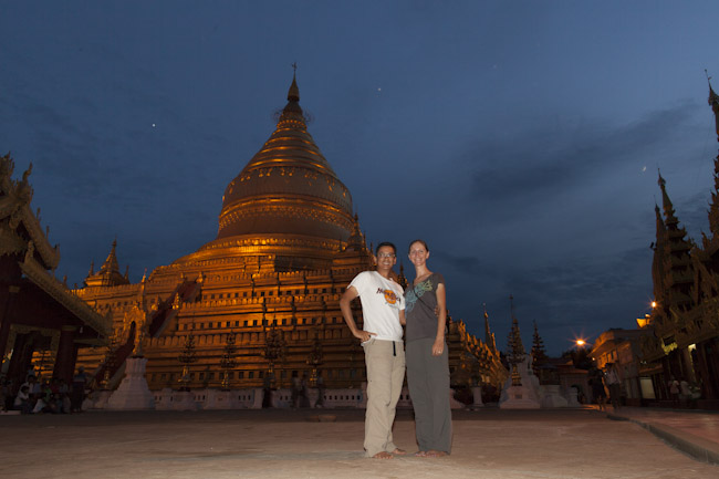 George and Heidi at Shwe Zigon Paya, Bagan