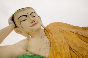 Face of Shwethalyaung Buddha