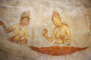 Ancient Paintings on the Side of Sigiriya Rock